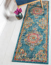 Brighton Terrace Collection Area Rug - Hove (Blue) Runner Blue  lifestyle 19