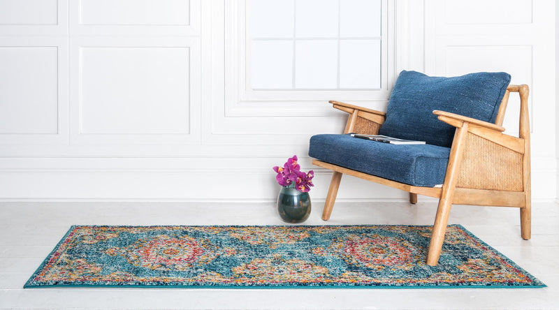 Brighton Terrace Collection Area Rug - Hove (Blue) Runner Blue  lifestyle 27