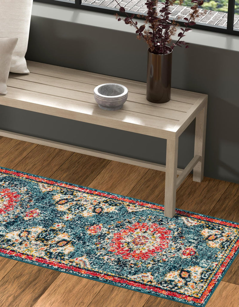 Brighton Terrace Collection Area Rug - Hove (Blue) Runner Blue  lifestyle 82