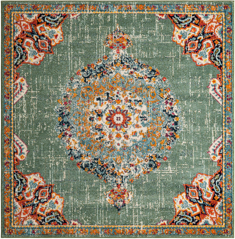 Brighton Terrace Collection Area Rug - Hove (Green) Square Green  lifestyle 16