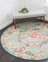 Brighton Terrace Collection Area Rug - Hove (Green) Round Green  lifestyle 22