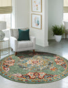 Brighton Terrace Collection Area Rug - Hove (Green) Round Green  lifestyle 37