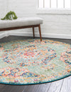 Brighton Terrace Collection Area Rug - Hove (Green) Round Green  lifestyle 31