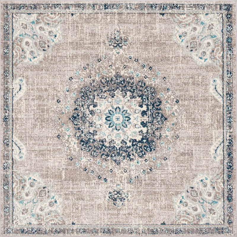 Brighton Terrace Collection Area Rug - Hove (Gray) Square Gray  lifestyle 15