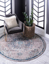 Brighton Terrace Collection Area Rug - Hove (Gray) Round Gray  lifestyle 19