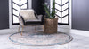 Brighton Terrace Collection Area Rug - Hove (Gray) Round Gray  lifestyle 22