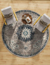 Brighton Terrace Collection Area Rug - Hove (Gray) Round Gray  lifestyle 53