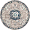 Brighton Terrace Collection Area Rug - Hove (Gray) Round Gray  lifestyle 16