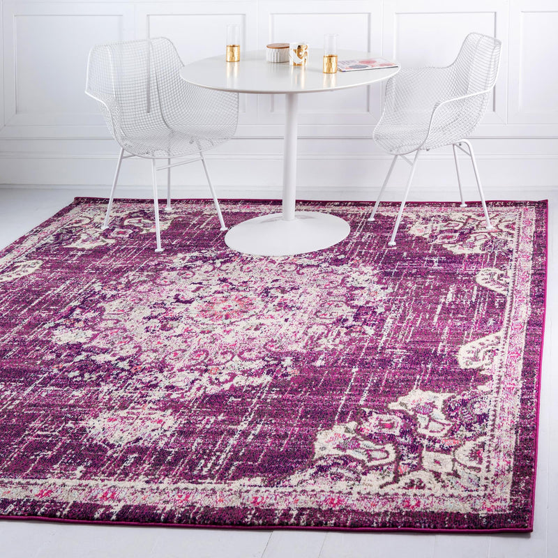 Brighton Terrace Collection Area Rug - Hove (Purple) Square Purple  lifestyle 14