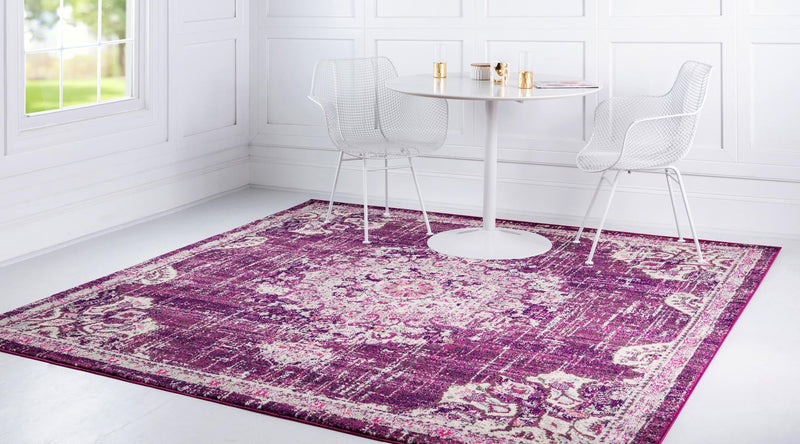 Brighton Terrace Collection Area Rug - Hove (Purple) Square Purple  lifestyle 17