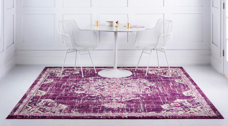 Brighton Terrace Collection Area Rug - Hove (Purple) Square Purple  lifestyle 20