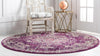 Brighton Terrace Collection Area Rug - Hove (Purple) Round Purple  lifestyle 18