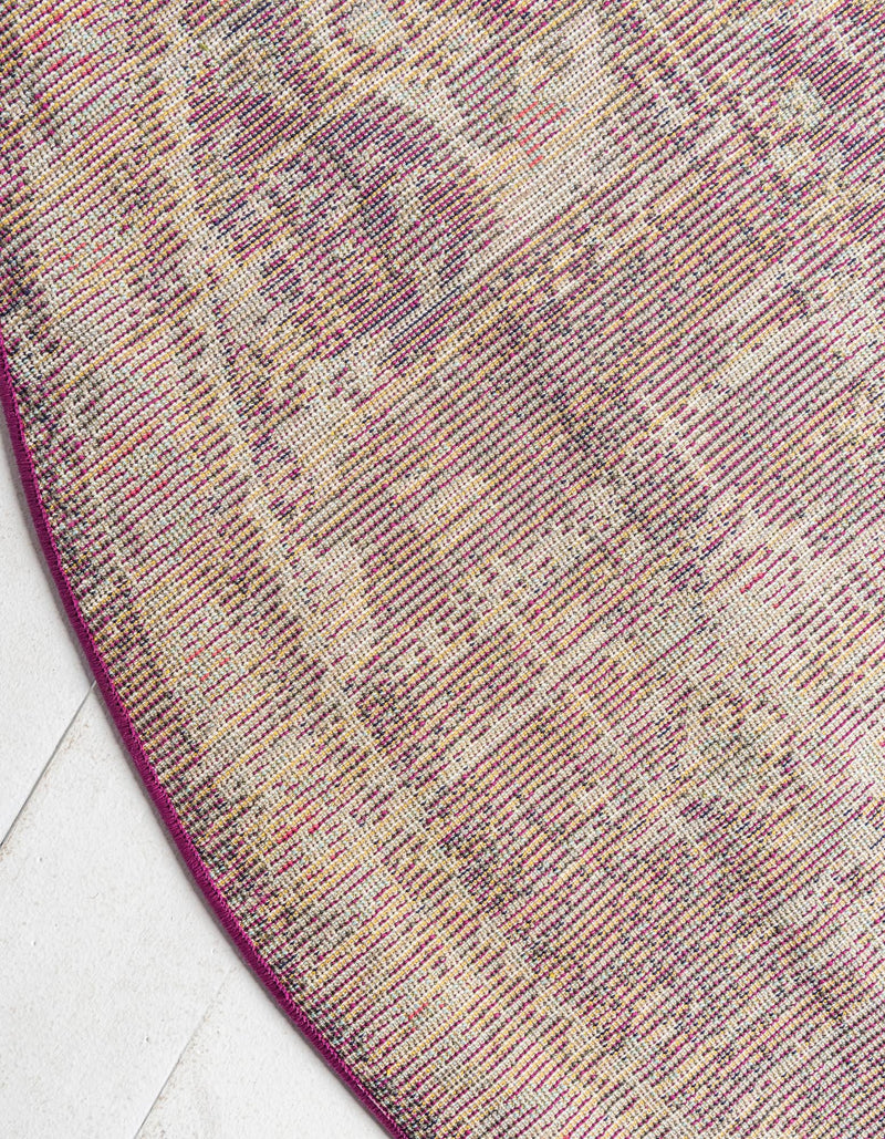 Brighton Terrace Collection Area Rug - Hove (Purple) Round Purple  lifestyle 39