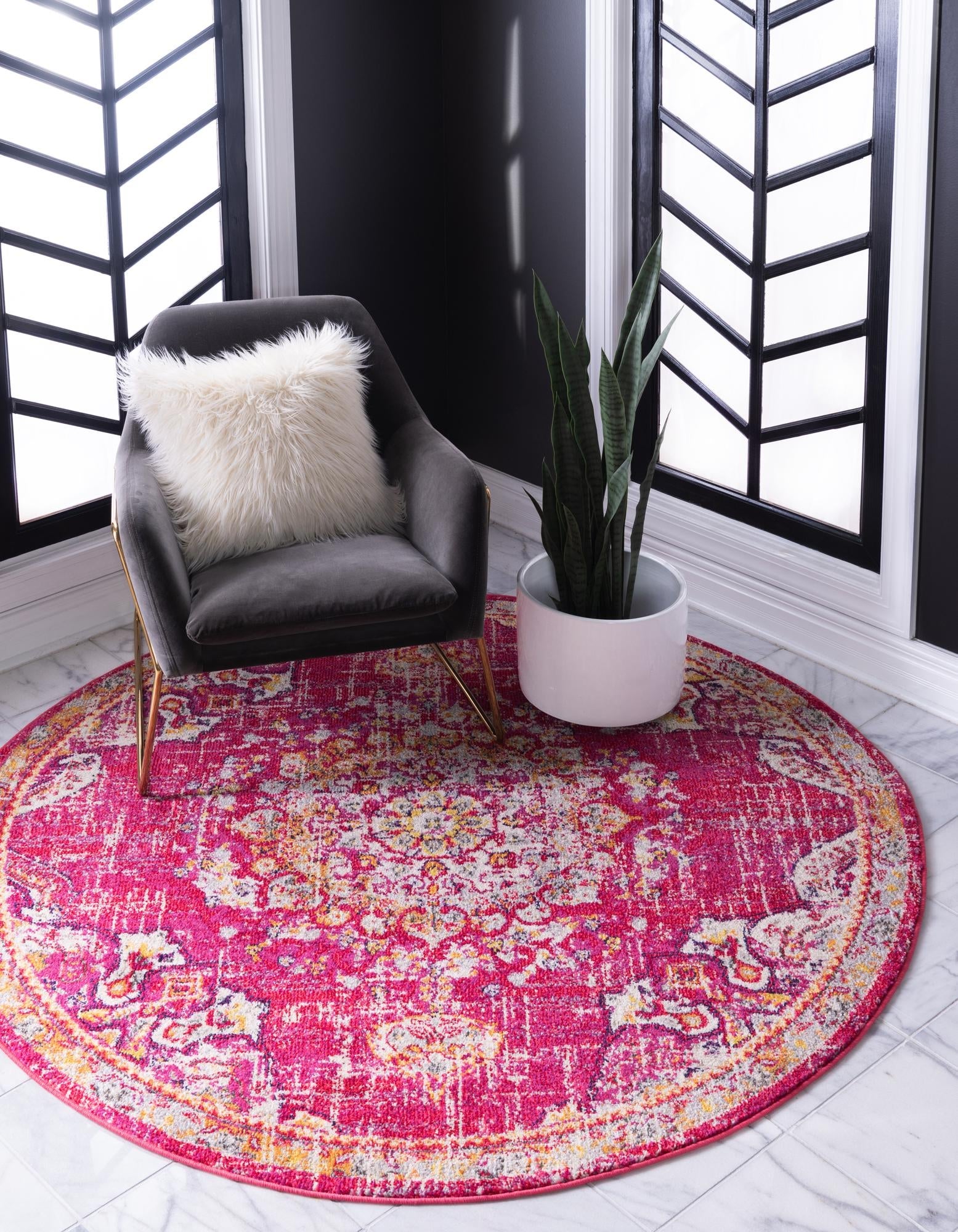 Brighton Terrace Collection Area Rug - Hove (Magenta)