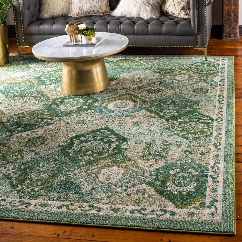 Brighton Terrace Collection Area Rug -  Rottingdean (Green) Square Green  lifestyle 19