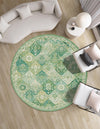 Brighton Terrace Collection Area Rug -  Rottingdean (Green) Round Green  lifestyle 54