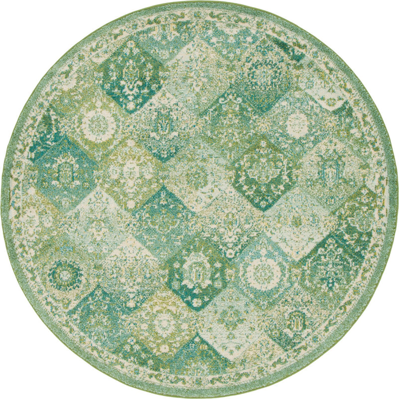 Brighton Terrace Collection Area Rug -  Rottingdean (Green) Round Green  lifestyle 17