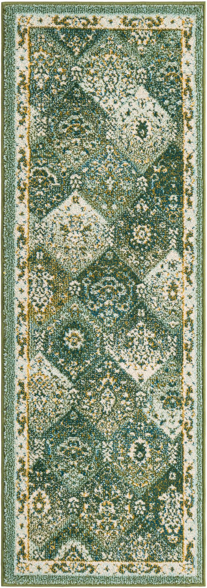 Brighton Terrace Collection Area Rug -  Rottingdean (Green) Runner Green  lifestyle 18