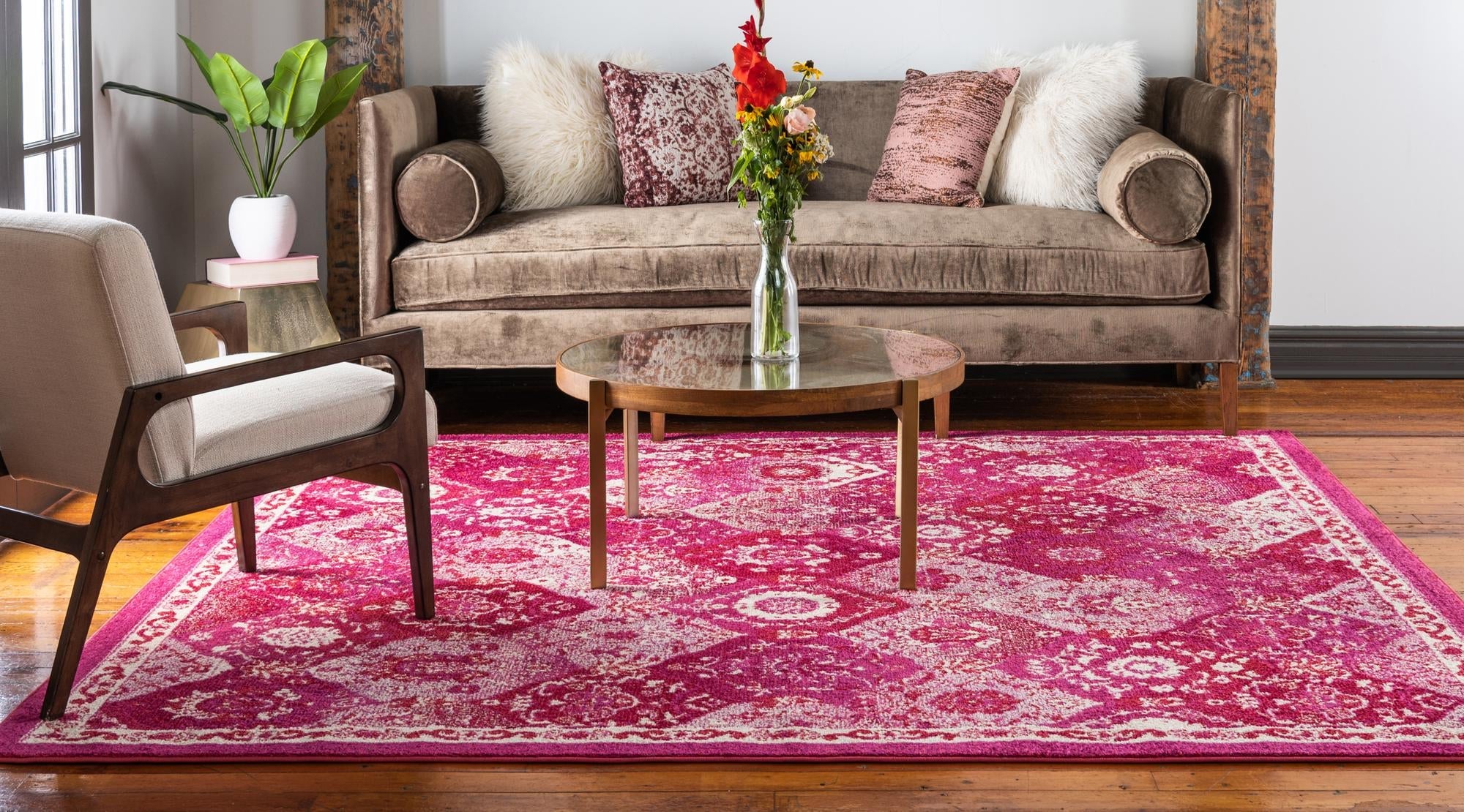 Brighton Terrace Collection Area Rug -  Rottingdean (Magenta)