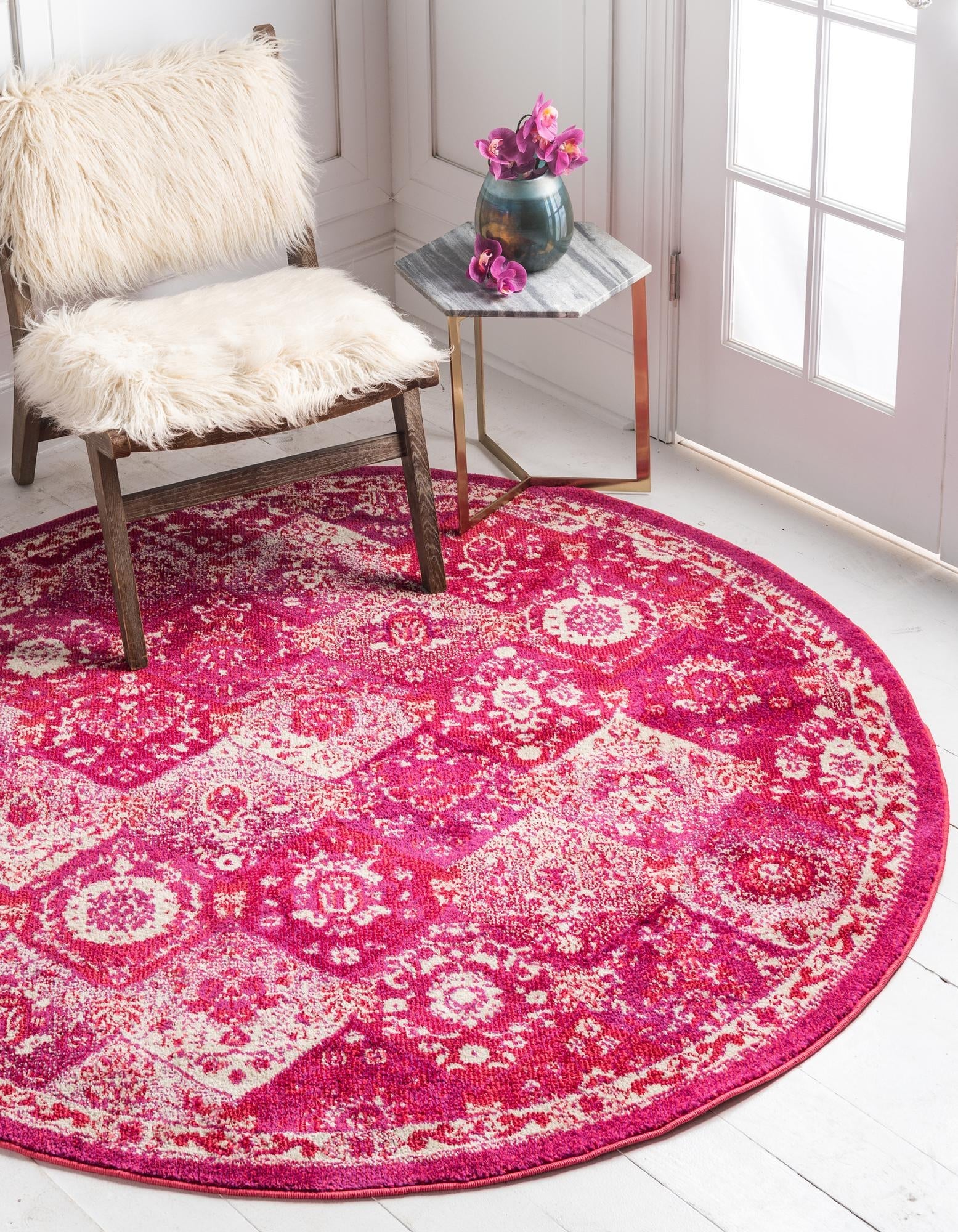 Brighton Terrace Collection Area Rug -  Rottingdean (Magenta)