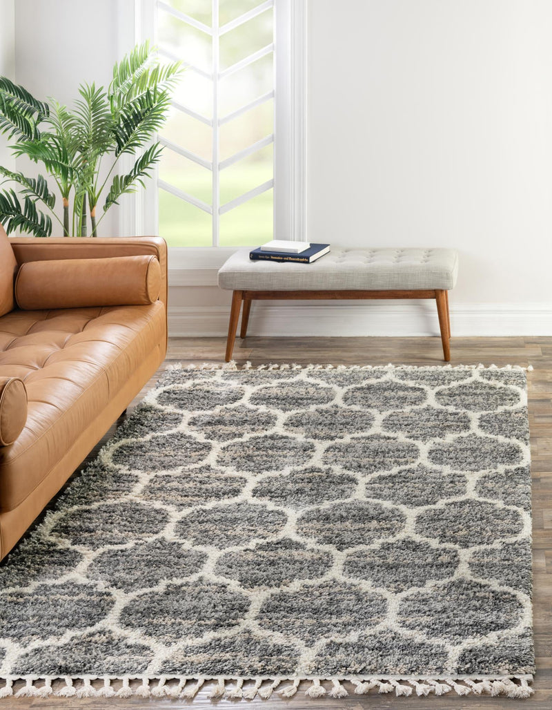 Cozy Cove Shag Collection Area Rug - Marina Rectangle Gray  lifestyle 6