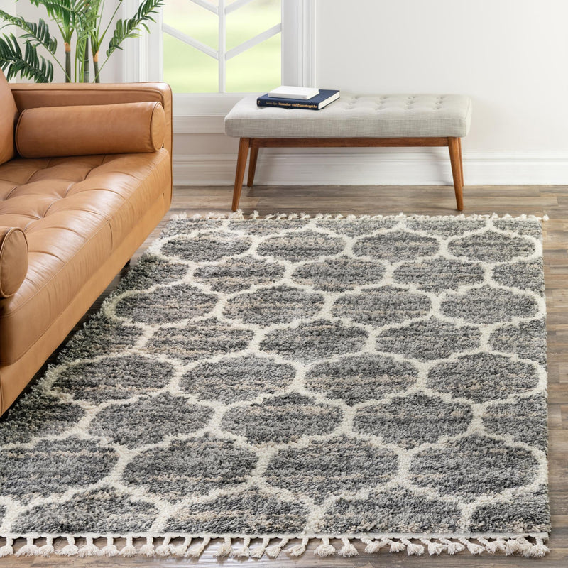 Cozy Cove Shag Collection Area Rug - Marina Rectangle Gray  lifestyle 71