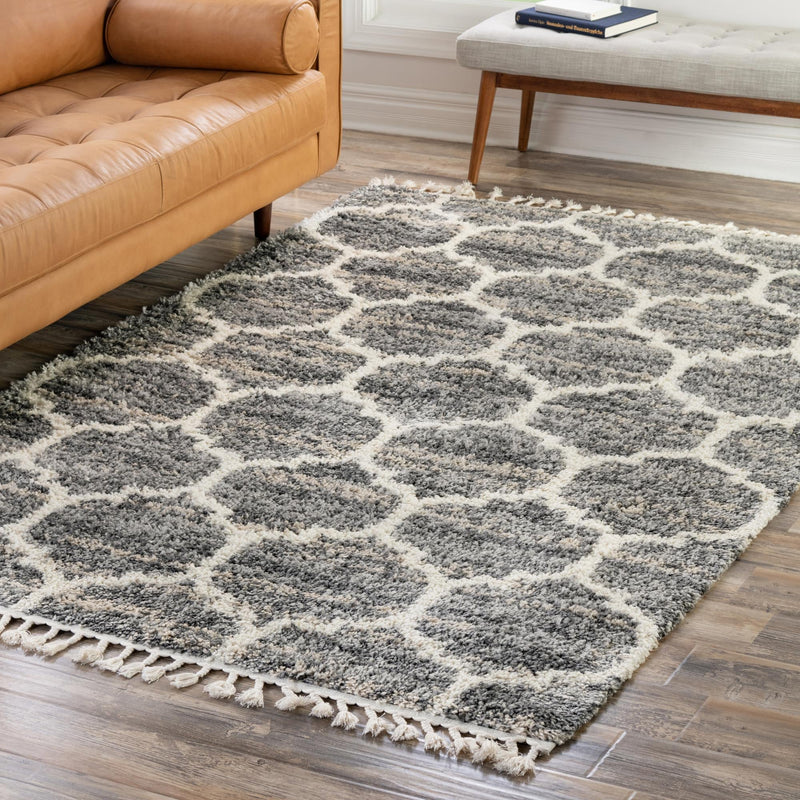 Cozy Cove Shag Collection Area Rug - Marina Rectangle Gray  lifestyle 73