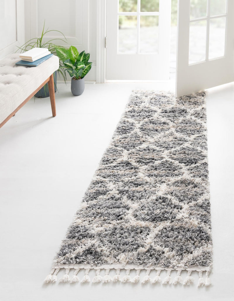 Cozy Cove Shag Collection Area Rug - Marina Runner Gray  lifestyle 85