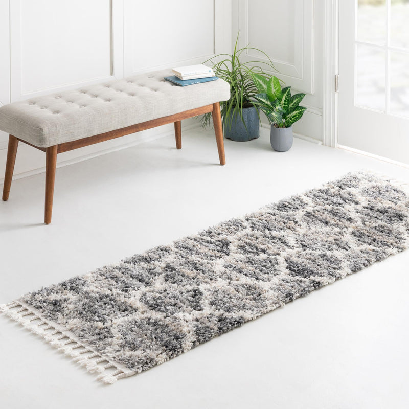 Cozy Cove Shag Collection Area Rug - Marina Runner Gray  lifestyle 151