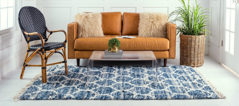 Cozy Cove Shag Collection Area Rug - Marina Rectangle Blue  lifestyle 7