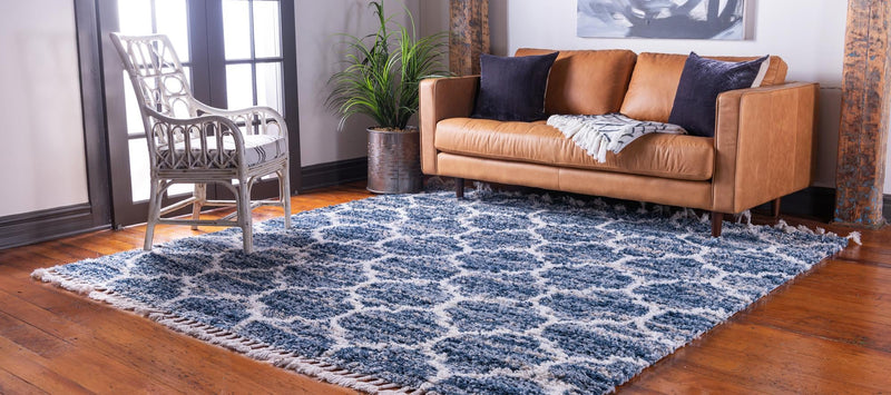 Cozy Cove Shag Collection Area Rug - Marina Square Blue  lifestyle 42