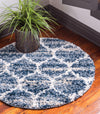 Cozy Cove Shag Collection Area Rug - Marina Round Blue  lifestyle 86