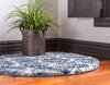 Cozy Cove Shag Collection Area Rug - Marina Round Blue  lifestyle 114