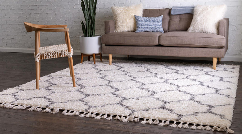 Cozy Cove Shag Collection Area Rug - Marina Square Ivory  lifestyle 102