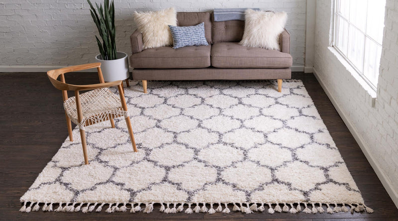 Cozy Cove Shag Collection Area Rug - Marina Square Ivory  lifestyle 115