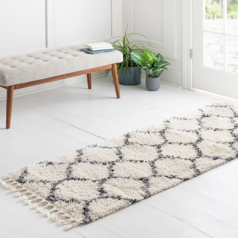 Cozy Cove Shag Collection Area Rug - Marina Runner Ivory  lifestyle 153