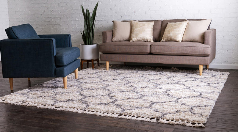 Cozy Cove Shag Collection Area Rug - Marina Square Beige  lifestyle 105