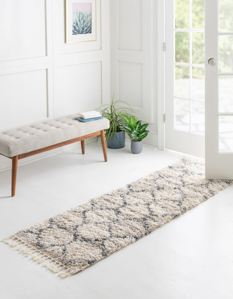 Cozy Cove Shag Collection Area Rug - Marina Runner Beige  lifestyle 107