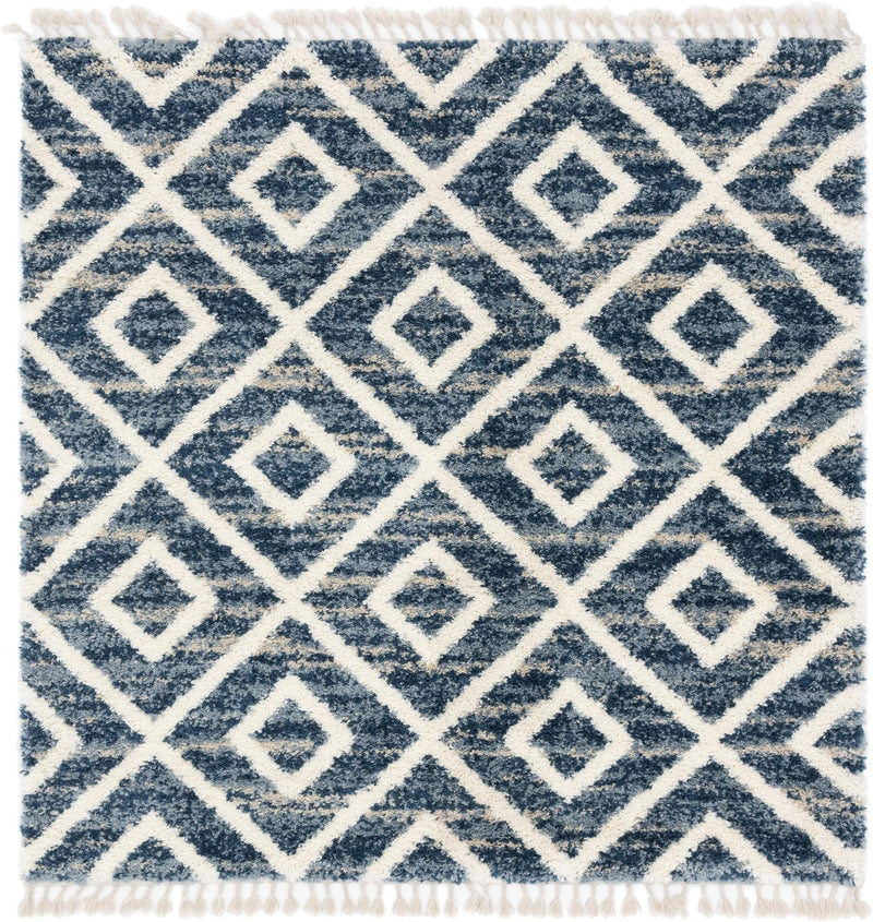 Cozy Cove Shag Collection Area Rug -  Dunes Square Blue  lifestyle 21