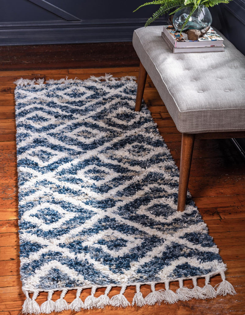 Cozy Cove Shag Collection Area Rug -  Dunes Runner Blue  lifestyle 51