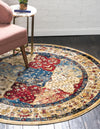 Savannah Elegance Collection Area Rug -  Bluffton Round Multi  lifestyle 14