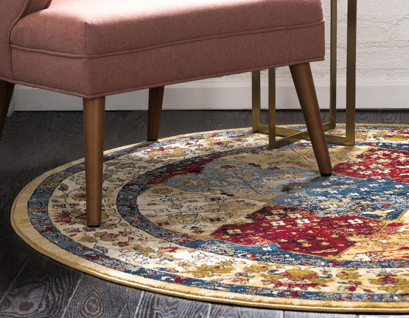 Savannah Elegance Collection Area Rug -  Bluffton Round Multi  lifestyle 17