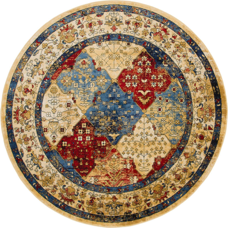 Savannah Elegance Collection Area Rug -  Bluffton Round Multi  lifestyle 11