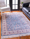 Persian Silk Elegance Collection Area Rug -  Shiraz Rectangle Blue  lifestyle 2