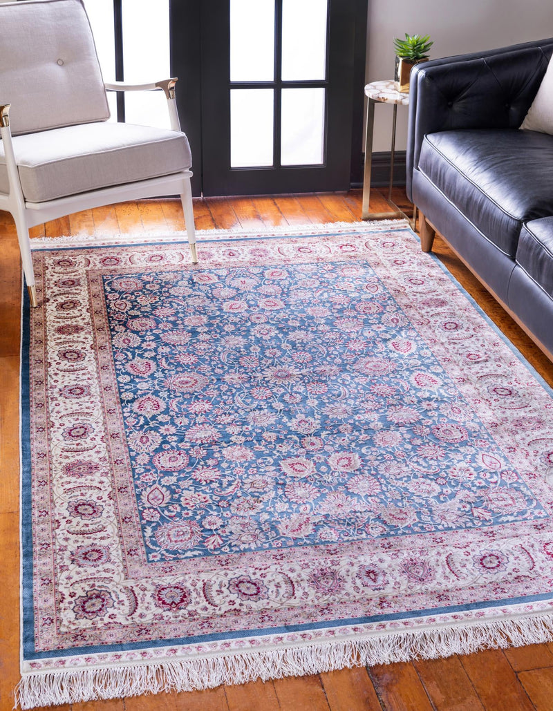 Persian Silk Elegance Collection Area Rug -  Shiraz Rectangle Blue  lifestyle 2