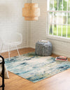 Chromatic Oasis Collection Area Rug -  Serene Square Light Blue  lifestyle 32