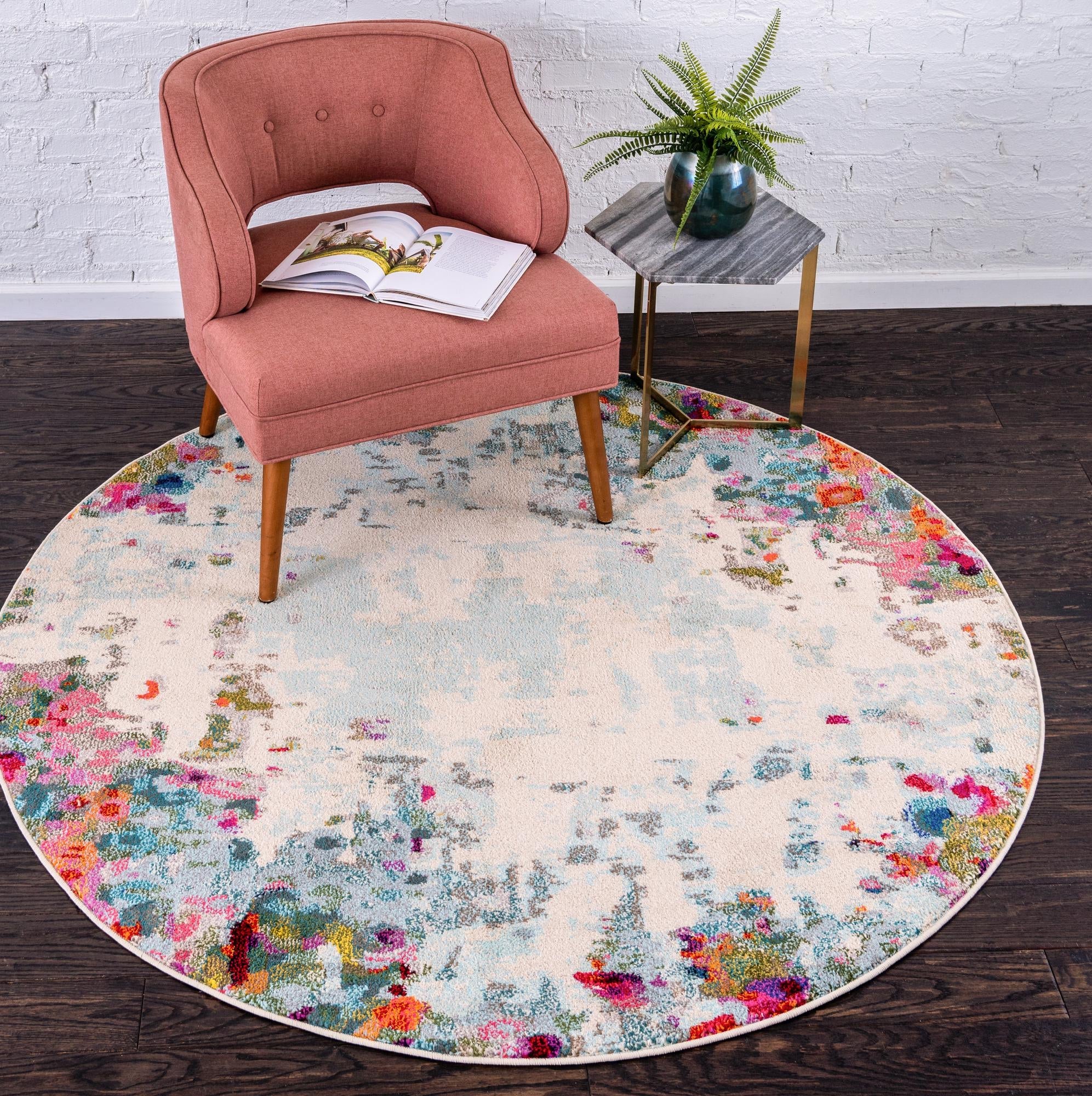 Chromatic Oasis Collection Area Rug -  Blush