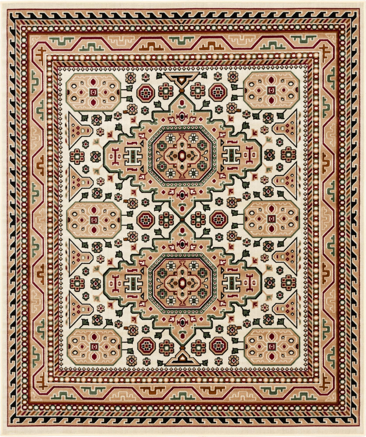 Kashkai Retreat Collection Area Rug - Shiraz Rectangle Ivory  lifestyle 2