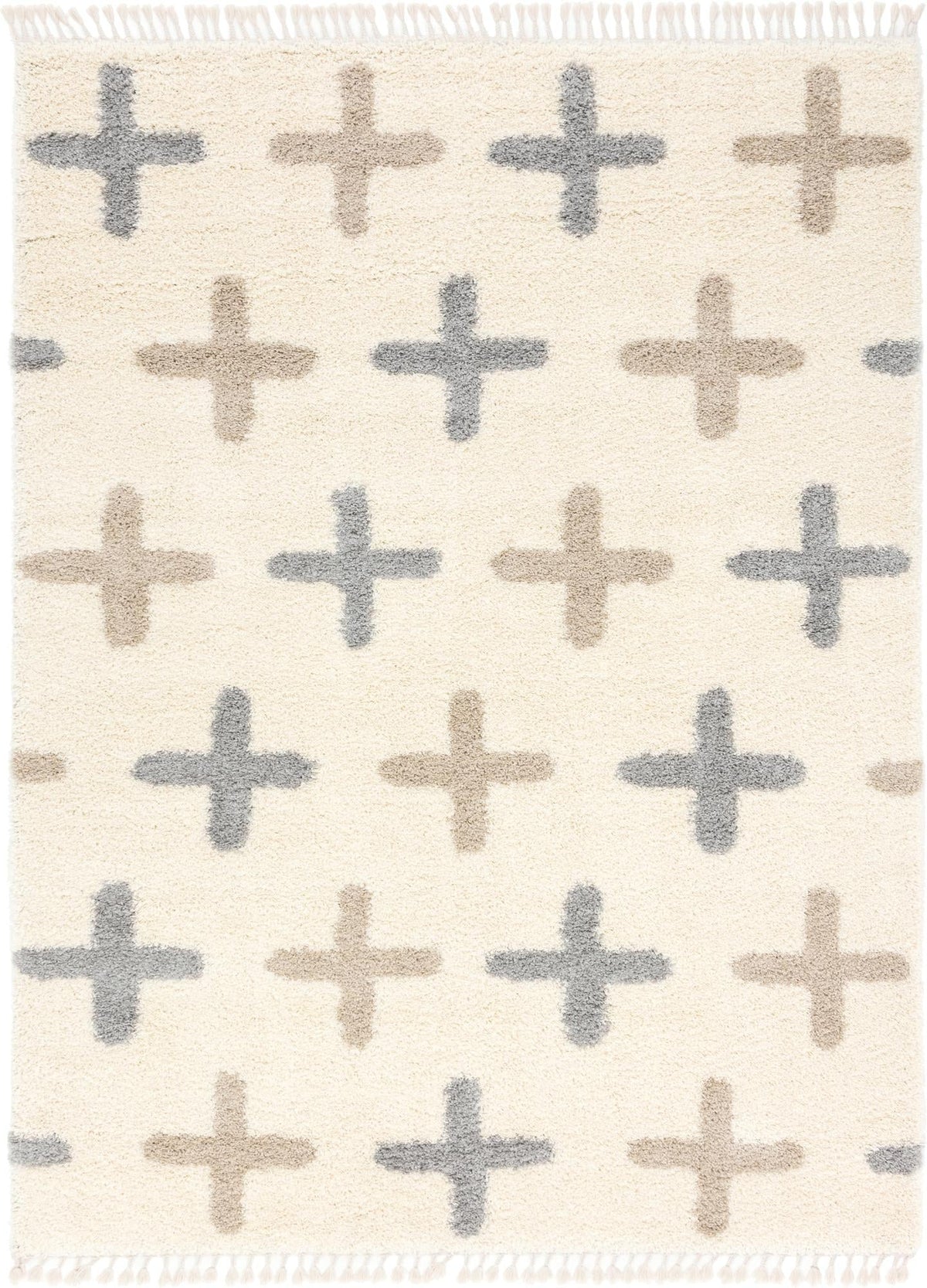 Cozy Cove Shag Collection Area Rug -  Driftwood Rectangle Ivory  lifestyle 2