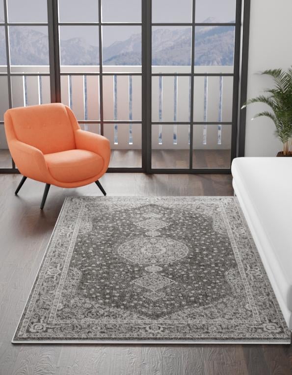 Dover Terrace Collection Area Rug - Marina (Dark Gray)